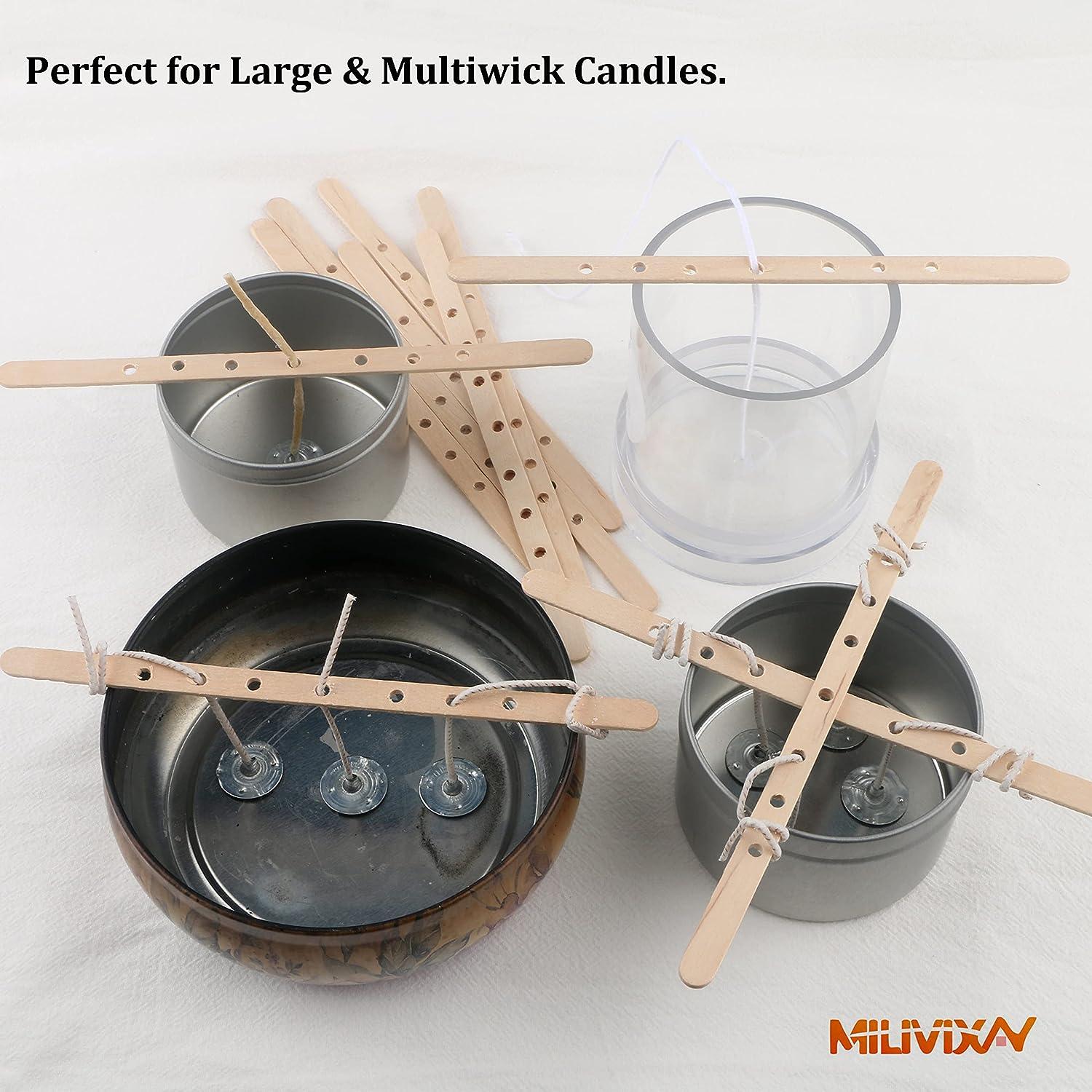 Candle Wick Holders Metal Candle Wick Centering Device Wick Bar for Candle  Making -Pack of 24 Pcs- Milivixay Retail Packaging