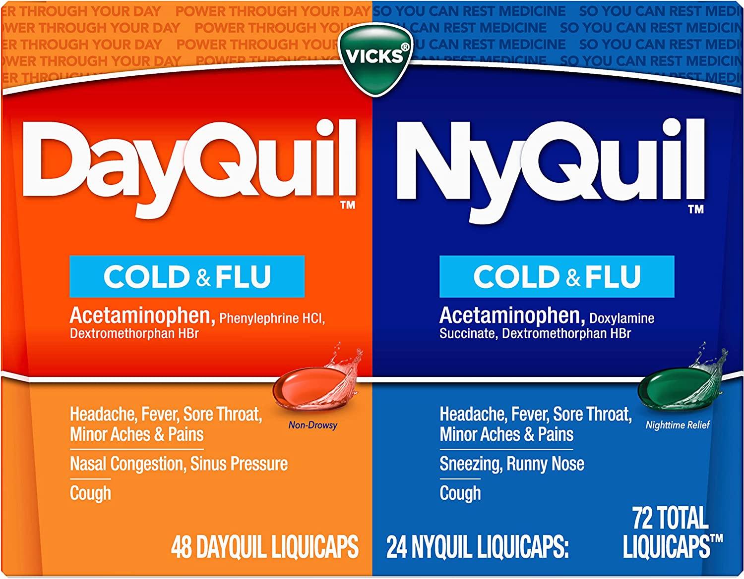 Vicks DayQuil and NyQuil Severe Cough, Cold & Flu Relief LiquiCaps