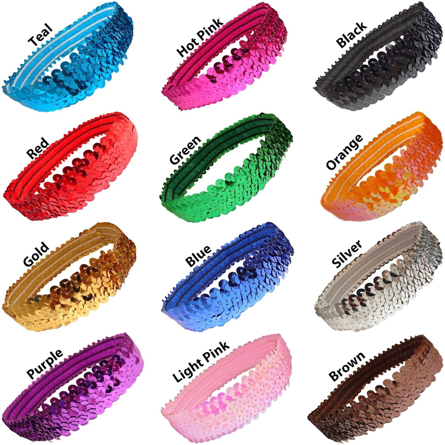 Shaker Glitter Headbands - 4 Pack