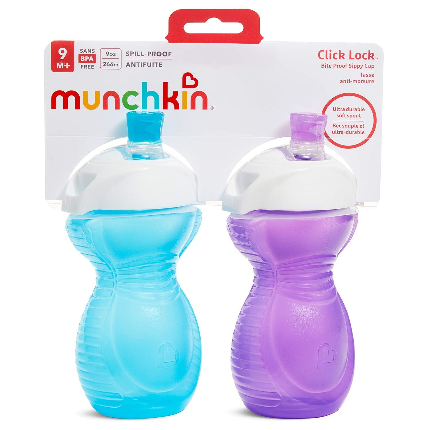 Munchkin 9 oz Bite Proof Sippy Cup 2-Pack, Colors May Vary