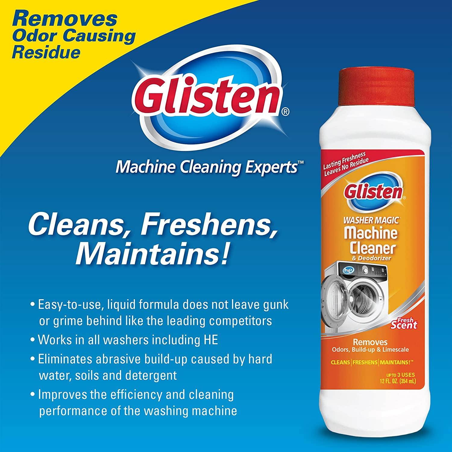 Glisten® Washing Machine Cleaner & Freshener leaves no residue behind and  effectively cleans door seals and detergent drawers, as well as…