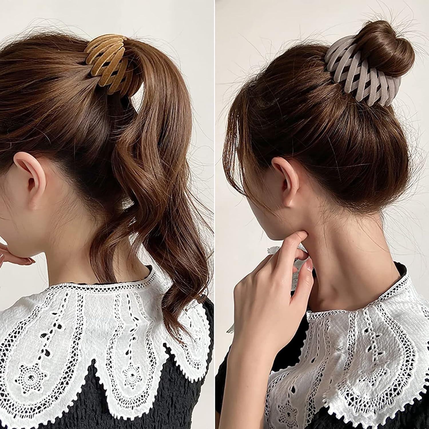 Women Girl Magic Hair Claw Clip Bird Nest Plate Hairpin Ponytail Hair Holder