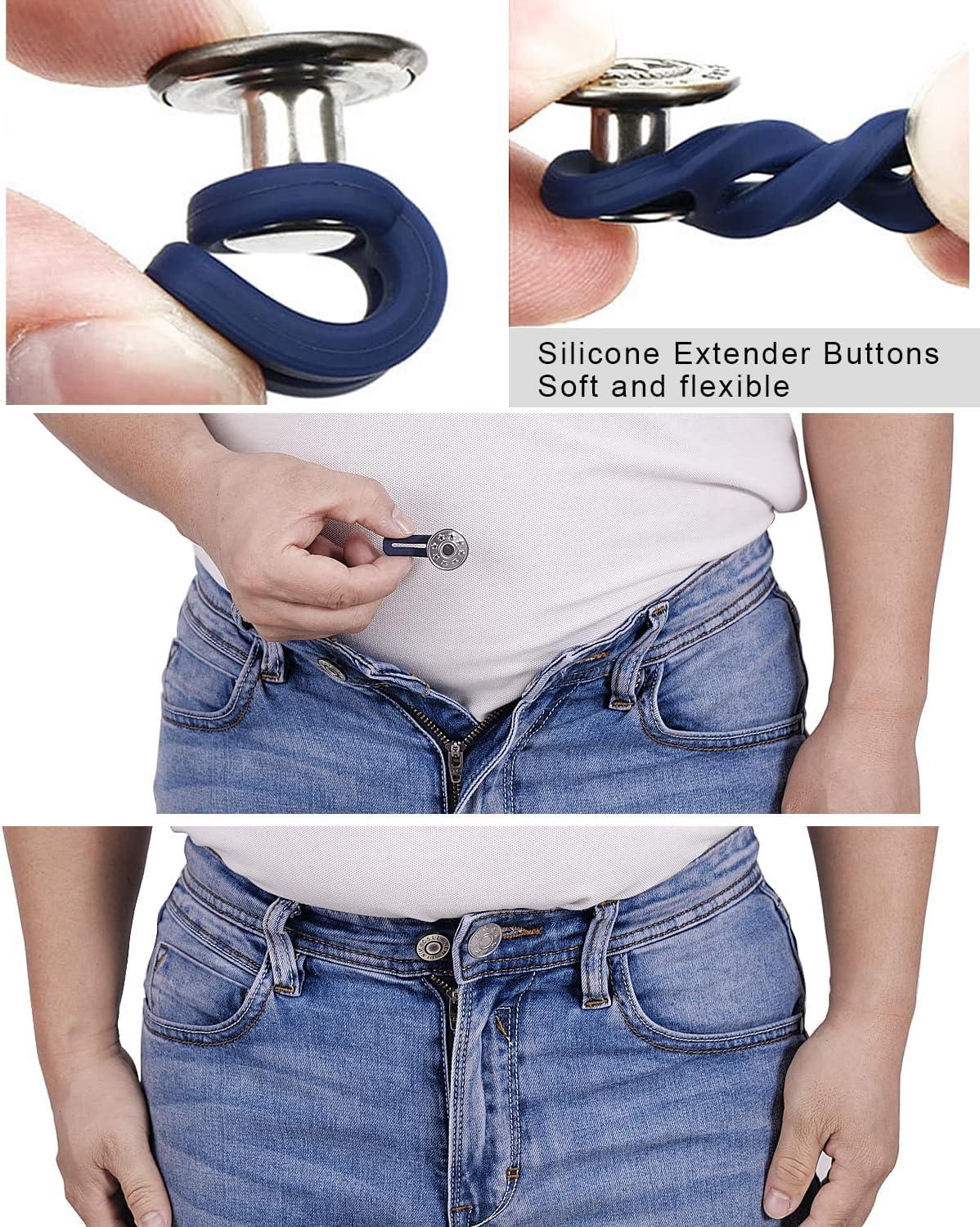 10pcs Metal Collar Buttons Extenders Elastic Button Extender Neck Extenders  for Shirt Coat Jeans Pants Waist