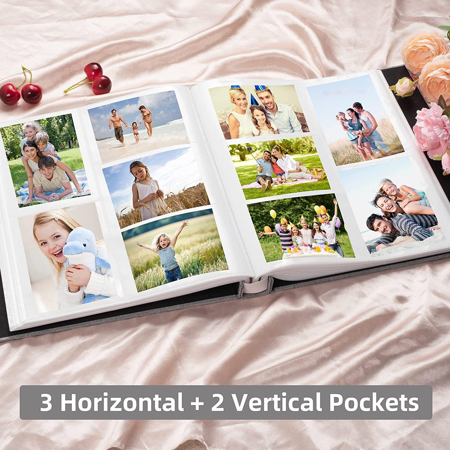Popotop Photo Album 4x6 600 Pockets,Linen Hardcover Picture Albums for  Family Wedding Anniversary Baby Vacation Pictures