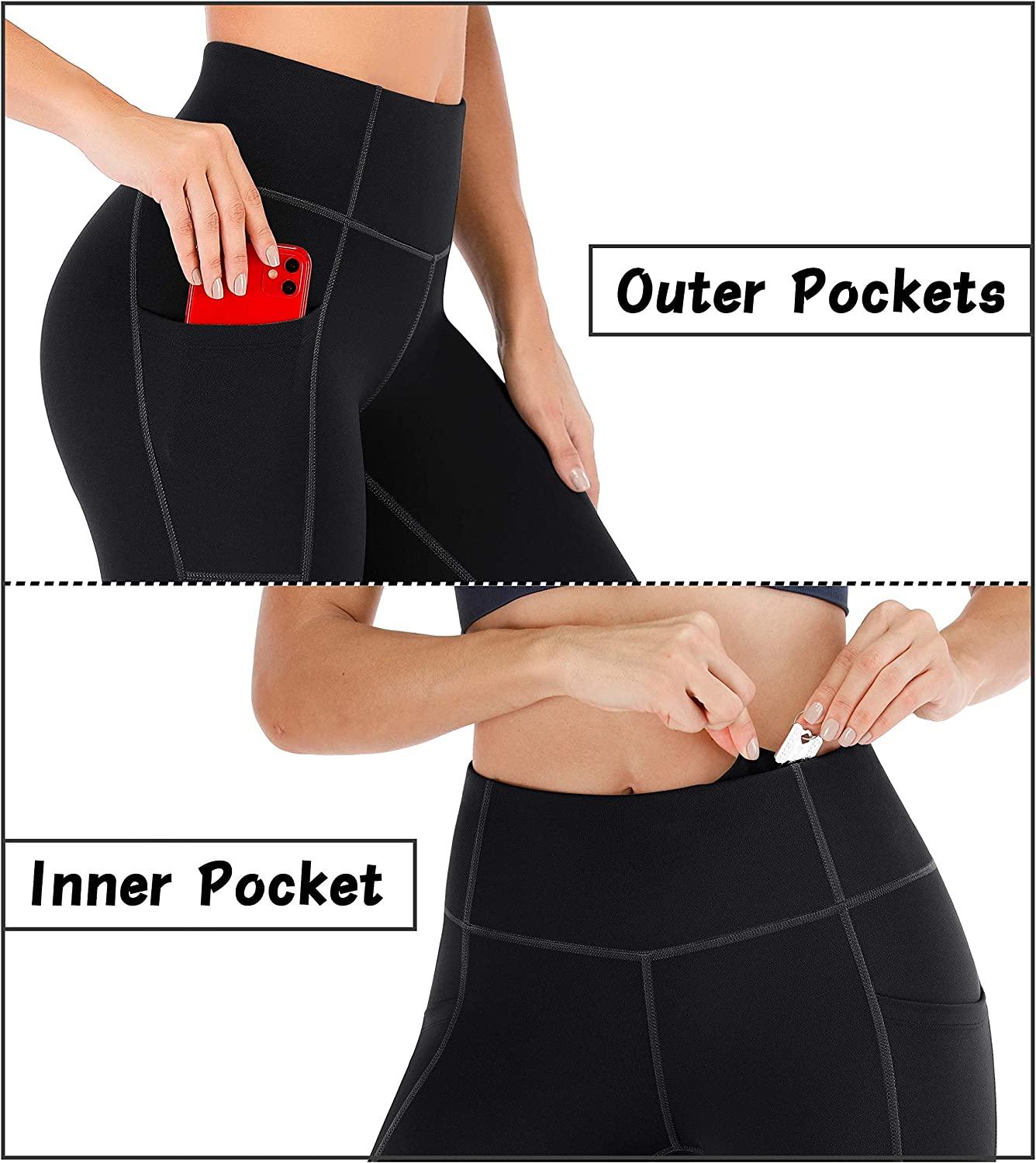 Heathyoga Yoga Leggings with Pockets for Women, Tummy Control