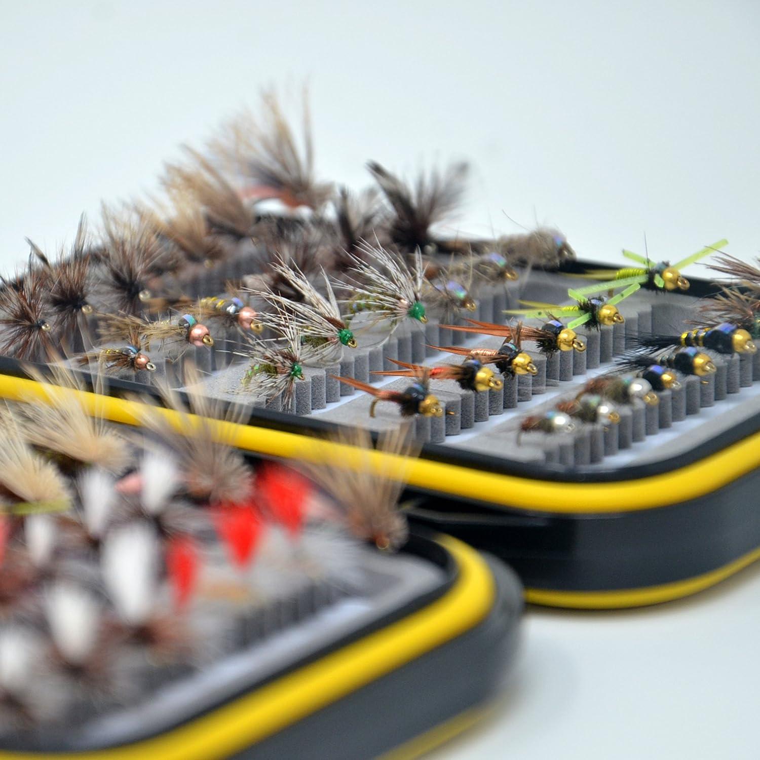 Buy Outdoor Planet Assorted Trout Fly Fishing Lure Pack of 10/12/ 15/28/  35/48 /66 Pieces Fly Lure + Double Side Waterproof Pocketed Fly Box Online  at desertcartCayman Islands