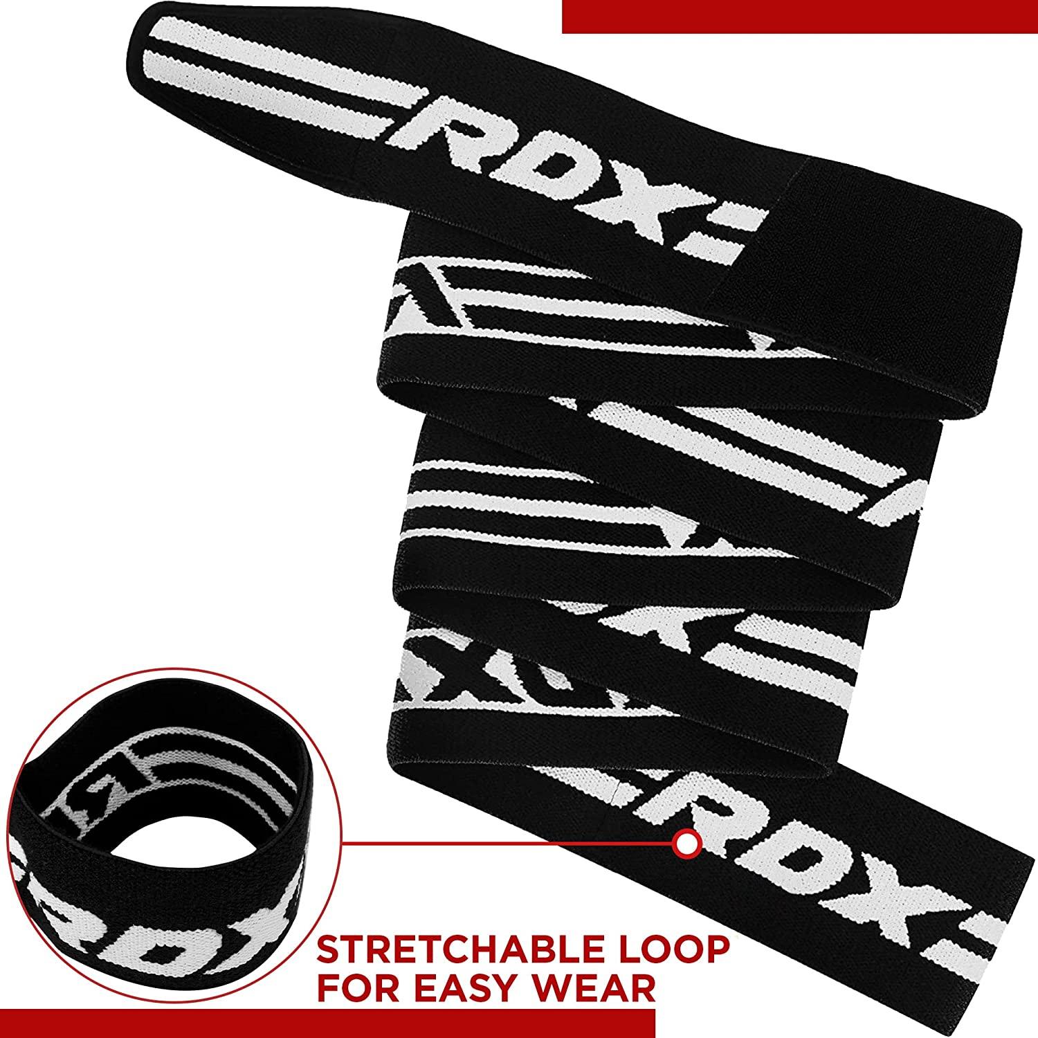 RDX Knee Wraps Pair Weightlifting, IPL USPA Approved, 78” Elasticated  Straps for Gym Workout Fitness Squats Powerlifting