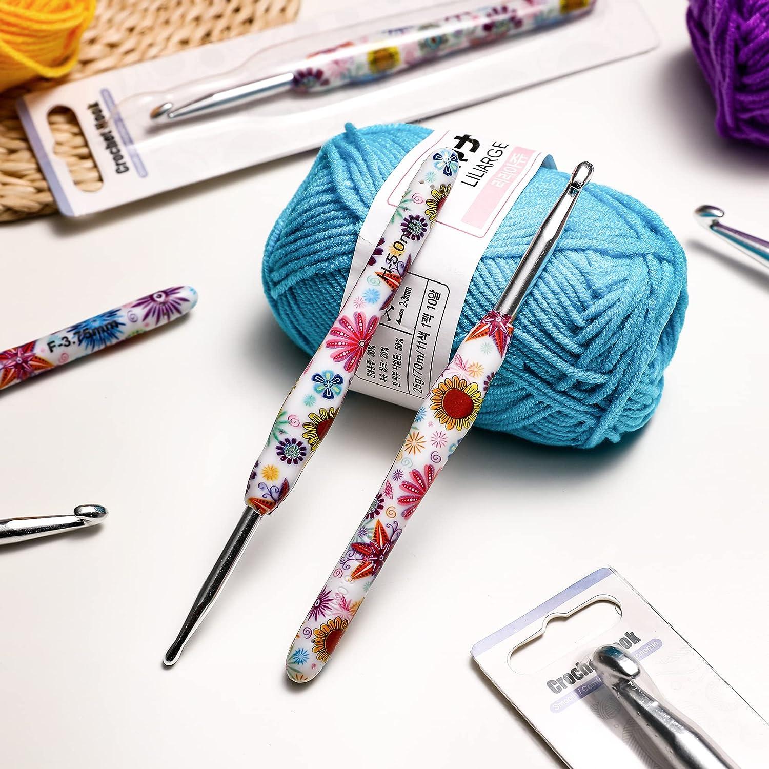 Looen Extra Long Ergonomic Crochet Hook Set with Case Rubber Soft