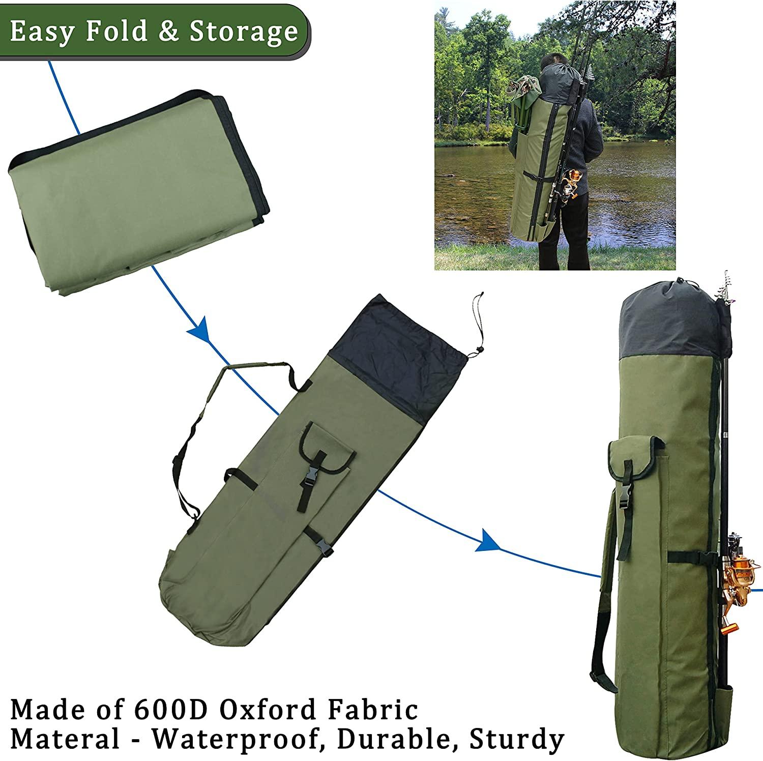 Fishing Rod Case, Fishing Pole Bag, Waterproof Fishing Rod Reel