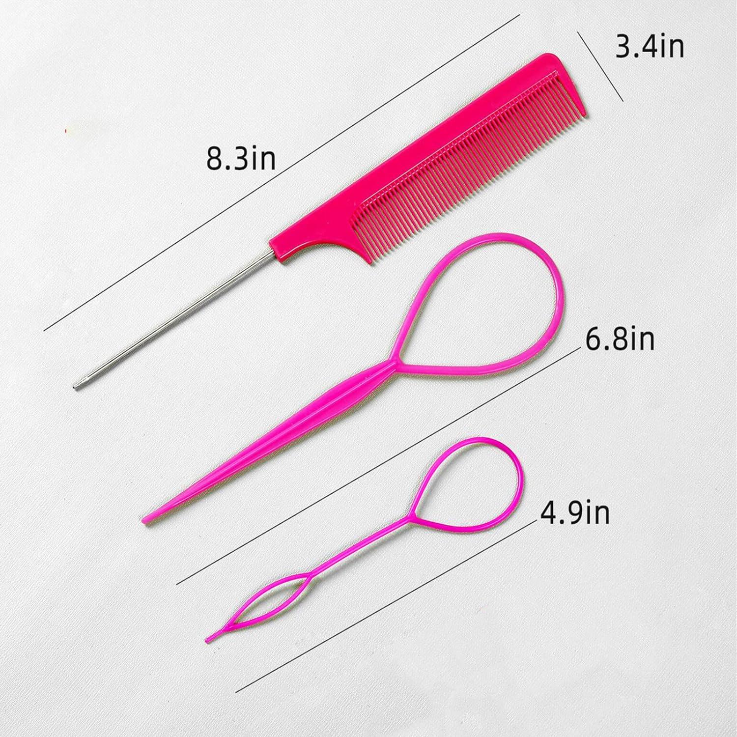 8/4pcs/set French Braid Tool Loop Elastic Hair Bands Remover