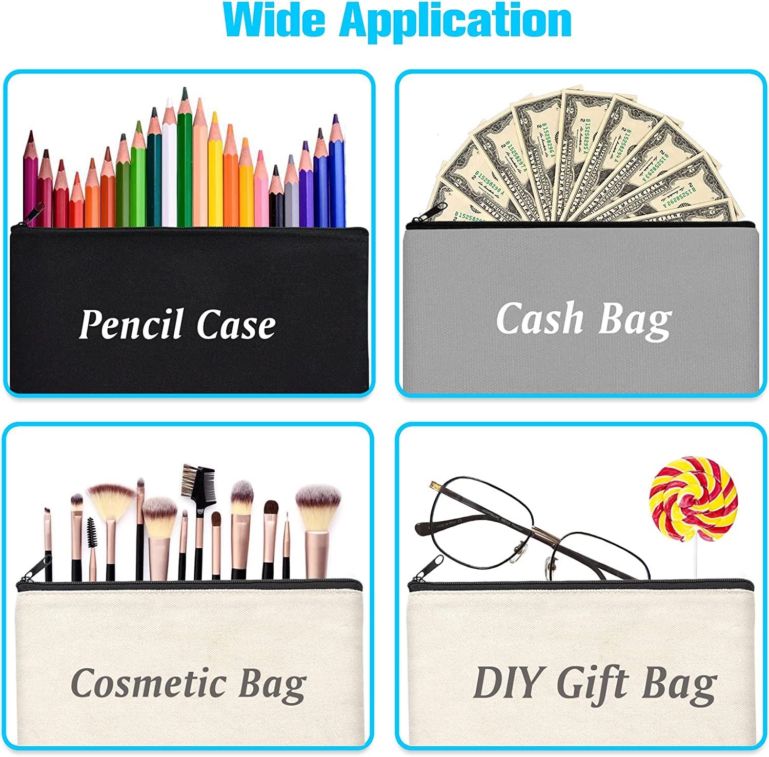 10 Pack Blank DIY Craft Bag Canvas Pencil Case Blank Makeup Bags
