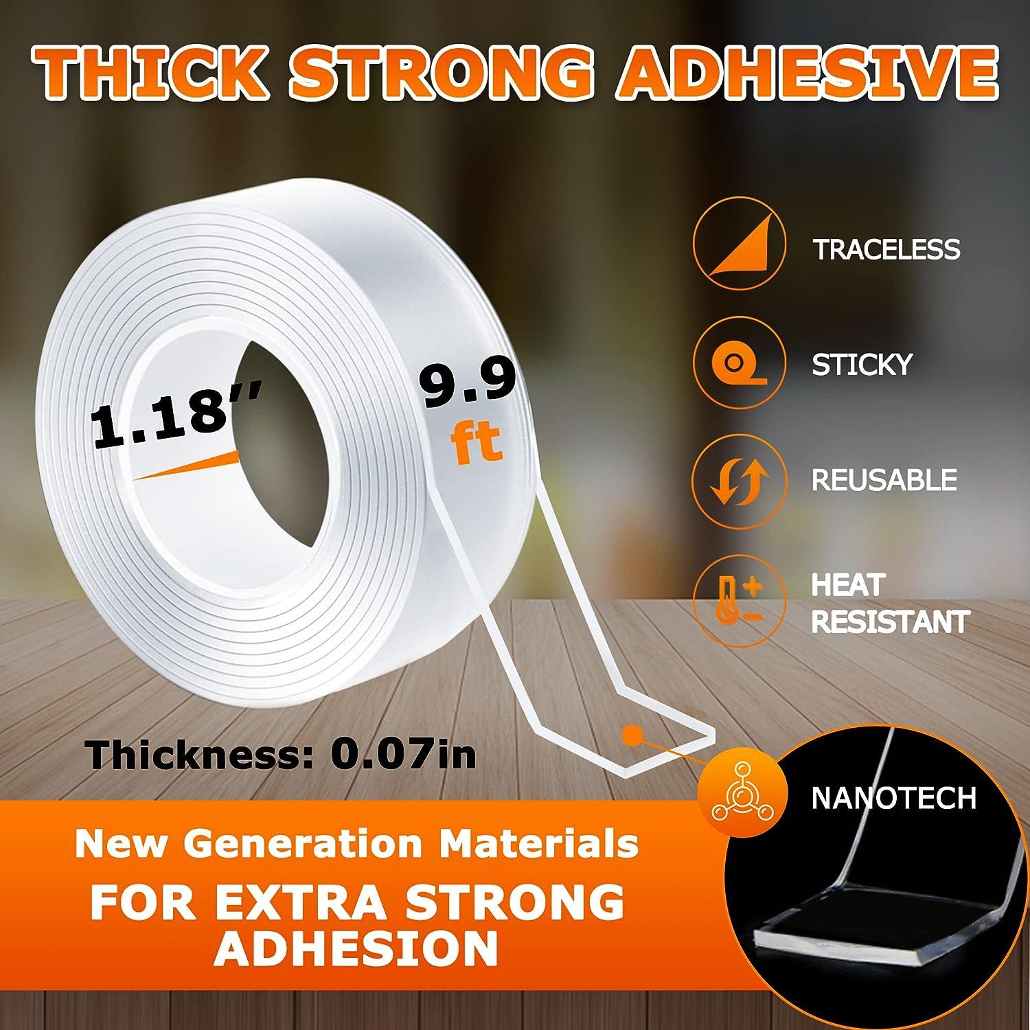 1 Roll 9.85FT X 1.18inches Double Sided Tape for Walls,Nano Tape