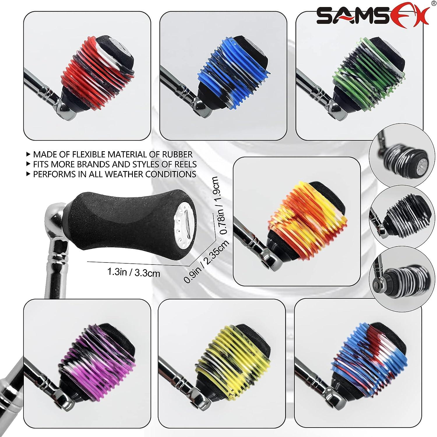 SAMSFX Rubber Fishing Reel Handle Grip Sleeve Non-Slip Baitcaster