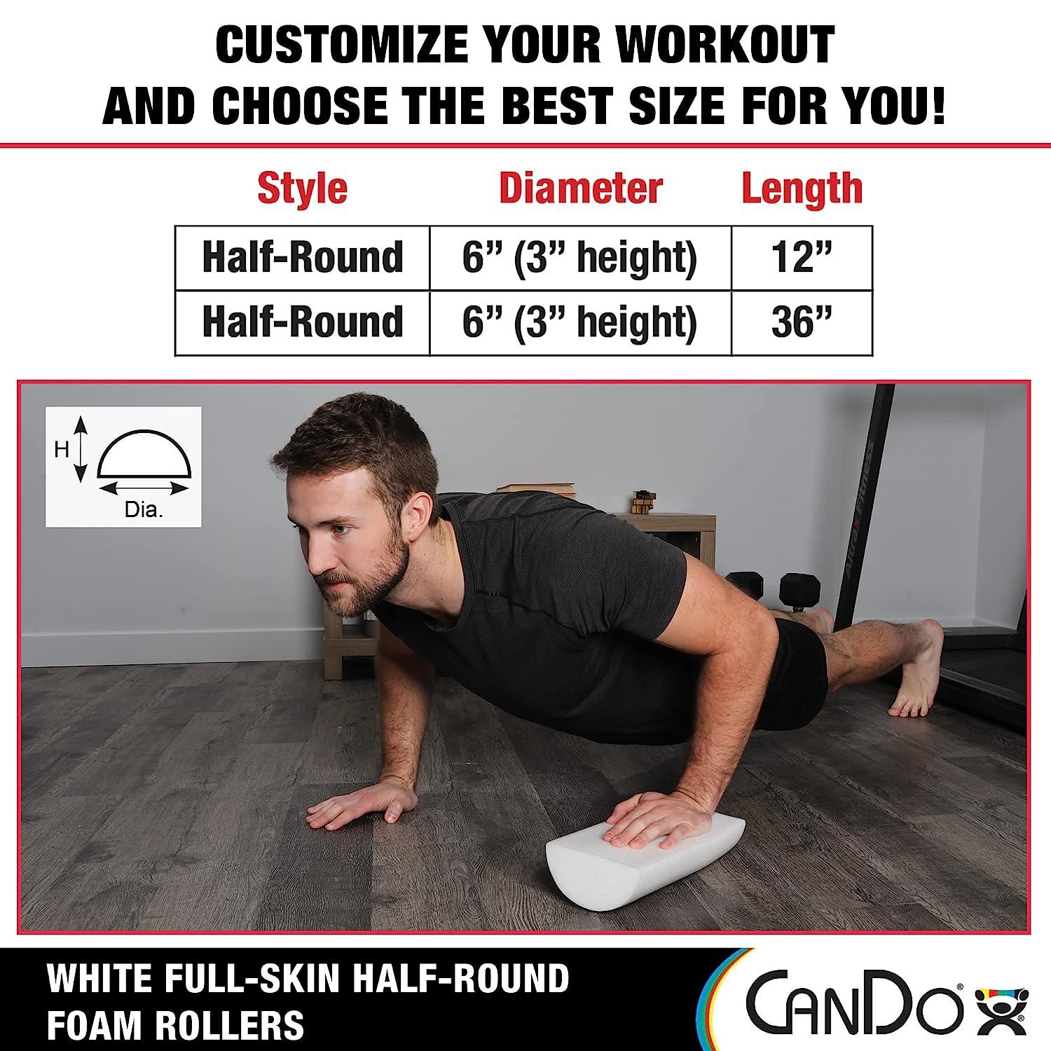 CanDo Half-Round Foam Roller, White