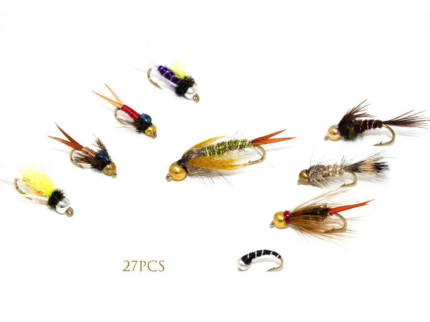 Outdoor Planet Favorite Fly Fishing Flies Assortment, Dry, Wet, Nymphs,  Streamers, Wooly Buggers, Hopper, Caddis
