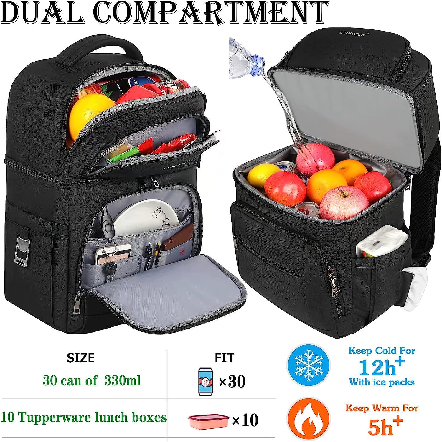 Cooler Backpack,30 Cans Insulated Backpack Cooler Leakproof Double