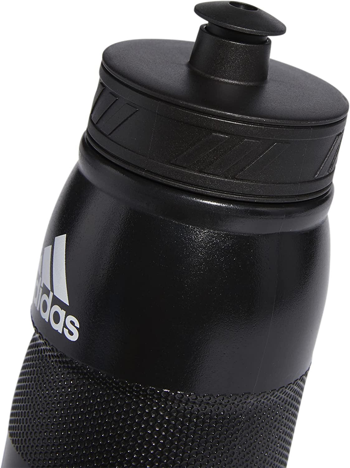 adidas 750 ML (28 oz) Stadium Refillable Plastic Sport Water Bottle  Black/White 750 Milliliters