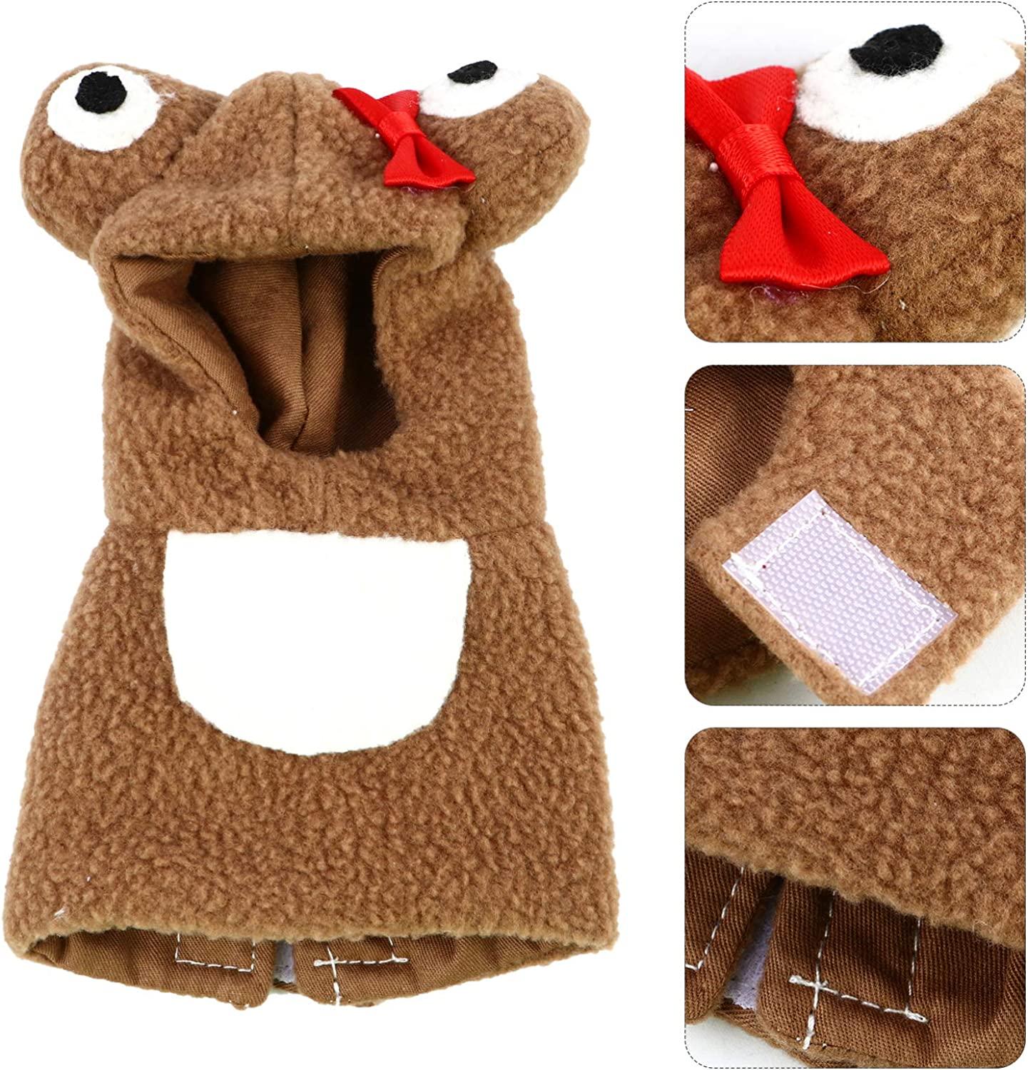 Balacoo Frog Pet Bird Hoodie Winter Clothes Christmas Parrot Frog Costume  Jumpsuit Sweater Winter Warm Apparel for Parakeet Cockatiel Conure Cockatoo  Birthday Show Brown S