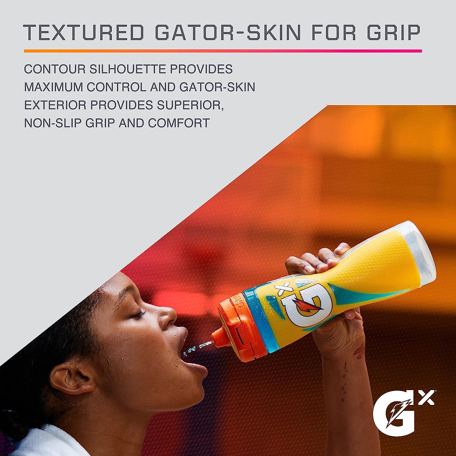 Gatorade GX Hydration System, Non-Slip GX Squeeze Bottles Neon Yellow Plastic, 30 oz