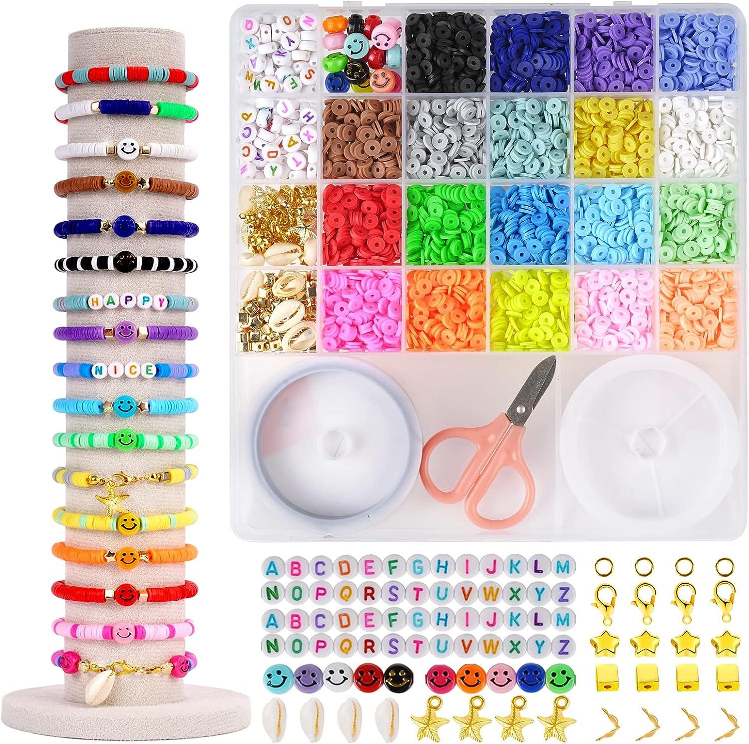  LZOUOWO 7200 Clay Beads Set Flat Heishi Beads for