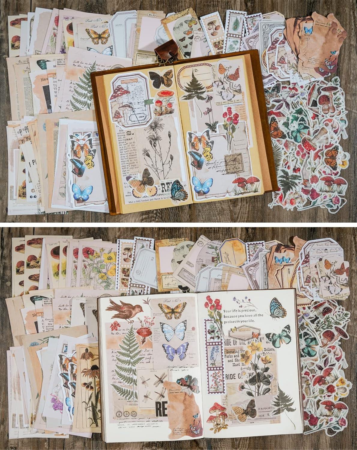 Vintage Scrapbook Stickers 120PCS Floral Washi Stickers Decorative Antique  Journal Stickers for Art Craft Notebook