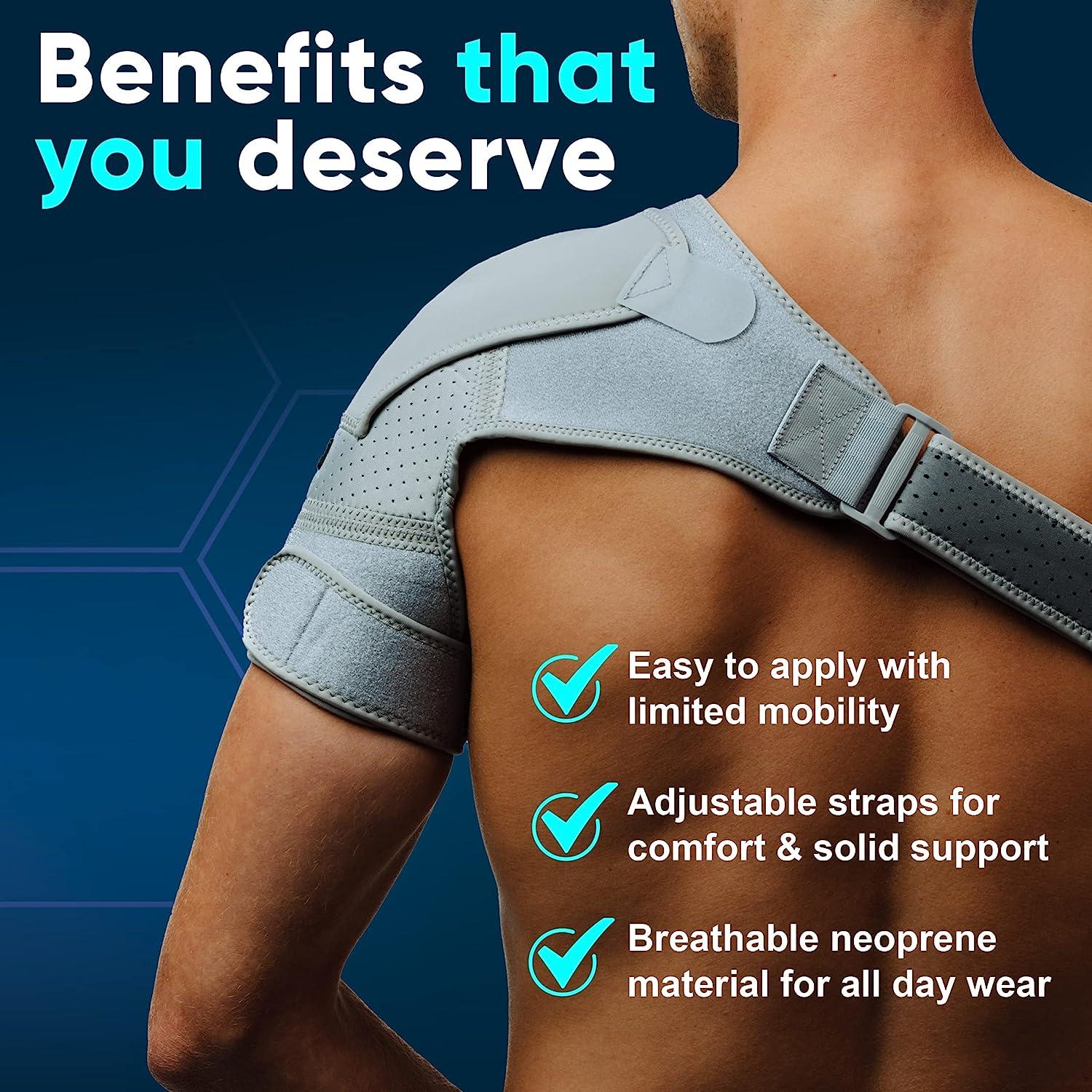 Shoulder Support Brace, Strap Wrap Belt Support Band Pad Hot Cold Shoulder  Brace Support Strap Wrap Belt Dislocation Pain Relief With Adjustable