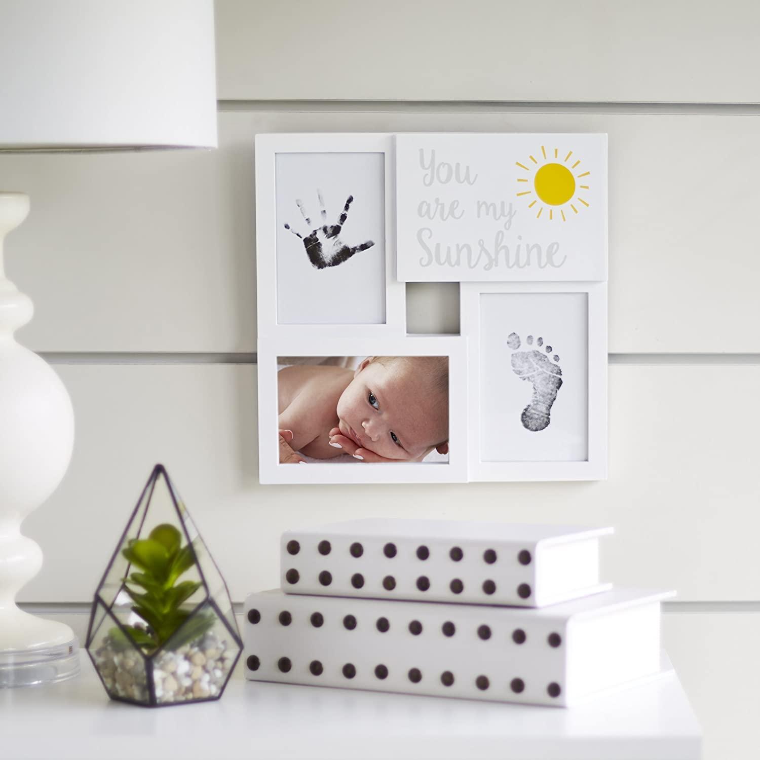 My Tiny Prints Newborn Baby Handprint and Footprint Kit, Baby Frame with  Modern White Matting, Baby Keepsake Frame, Baby Picture Frame Kit with Ink