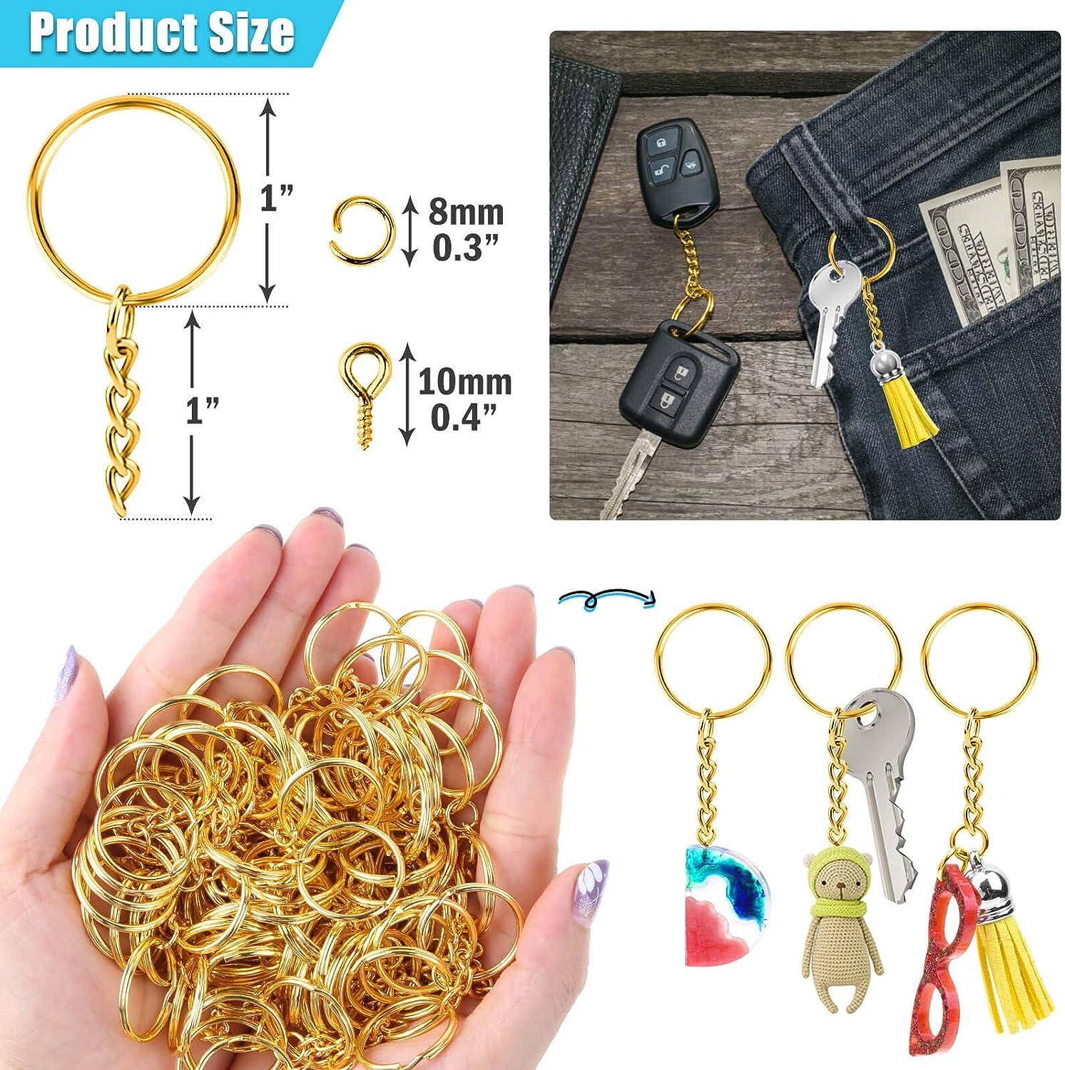 Paxcoo 150Pcs Split Key Chain Rings with Chain and India