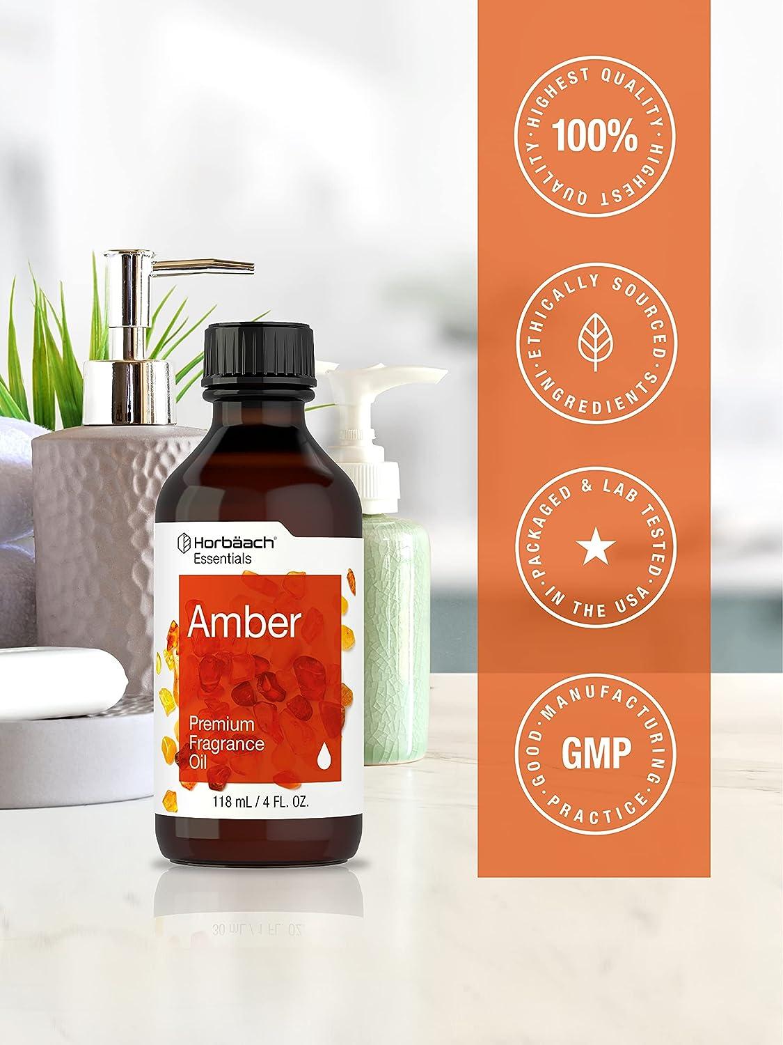  Premium Grade Amber Fragrance Oil, 4 Fl Oz (118ml), for  Diffusers, Candle and Soap Making, DIY Projects & More