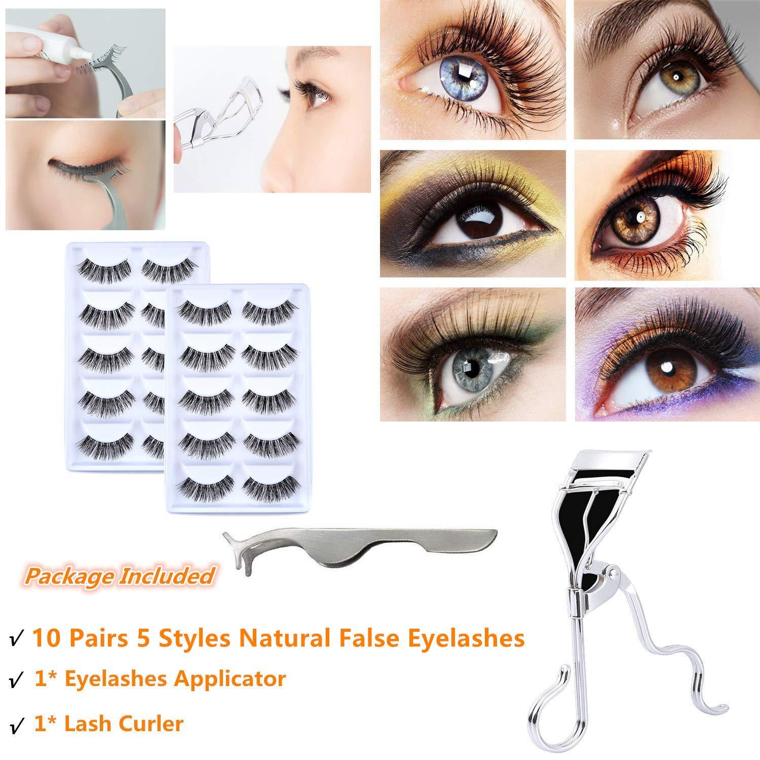 FRCOLOR 10 Pairs Fake Eyelashes Natural False Lashes Fake Fur Lashes Stage  Eyelash 3d Make up Line