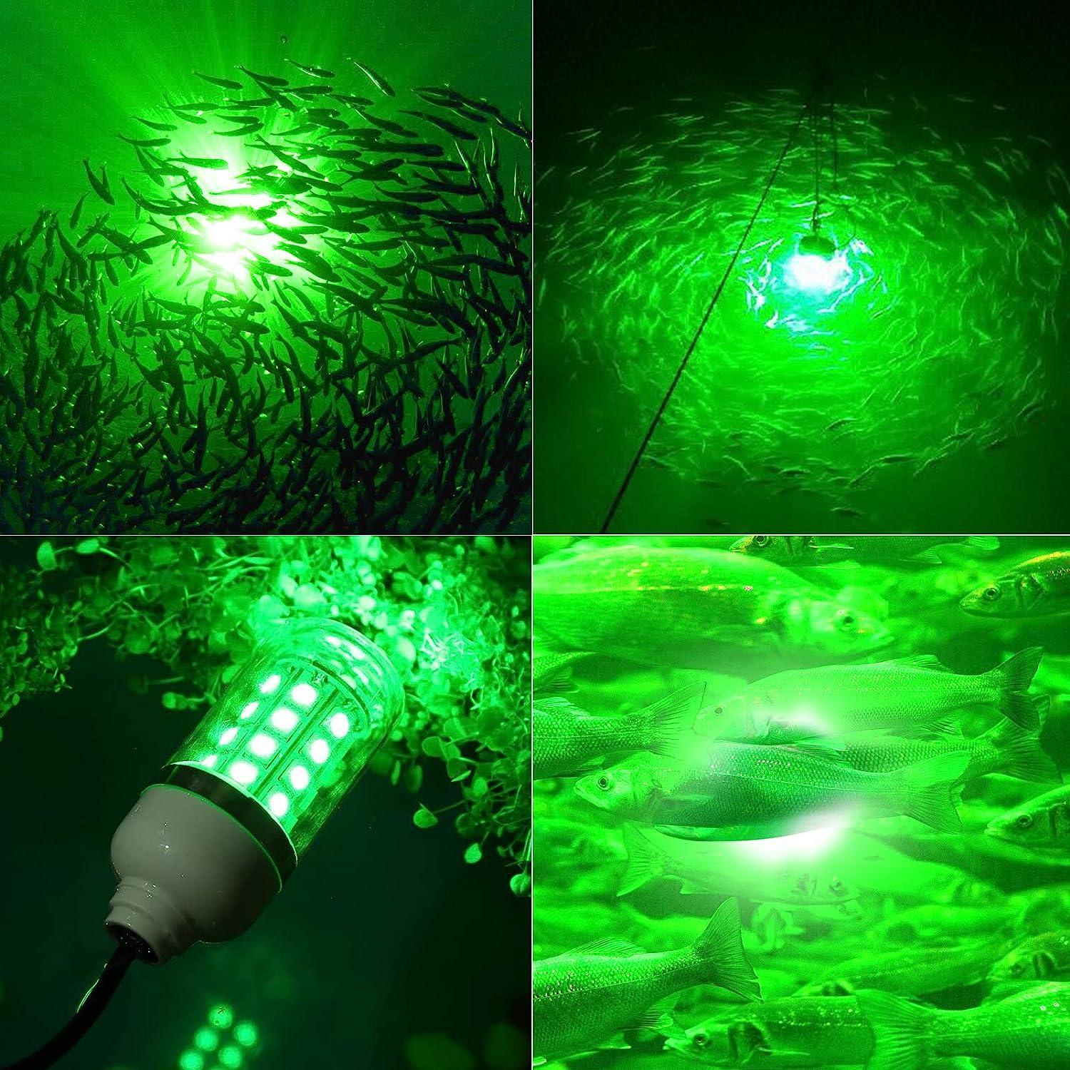 12V 10W/45W LED Submersible Fishing Light, Underwater Night Fishing Finder  Lamp Crappie Lures Bait Squid Shrimp Light, Ice Fishing Light for Boat Dock,  Attractants More Fish in Freshwater & Saltwater