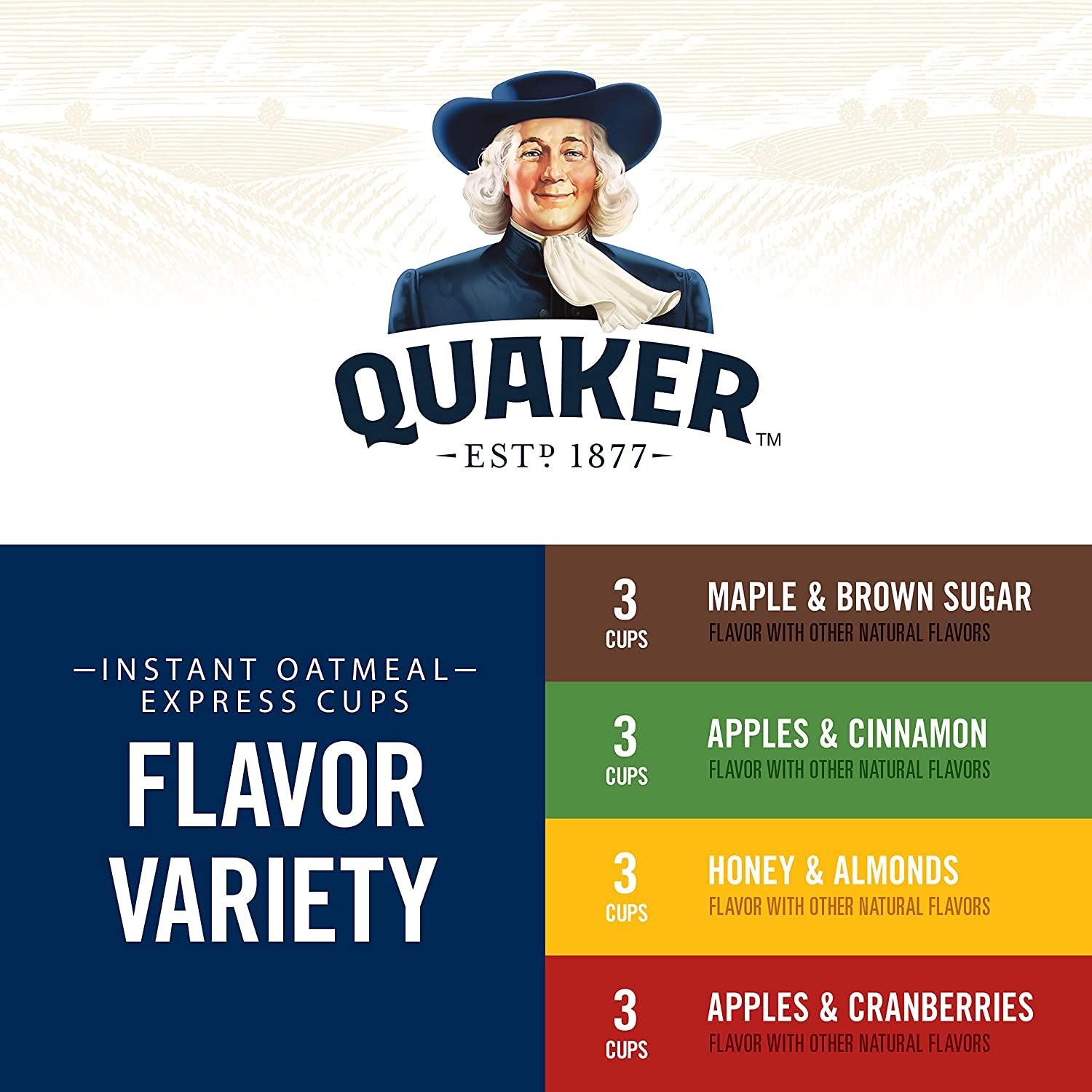 Quaker Overnight Oats, Variety Pack, 12 Count