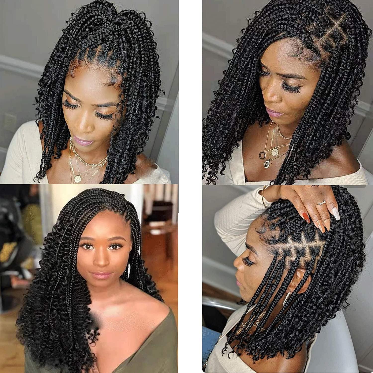 Goddess Boho Crochet Box Braids with Curly Ends - Pre-Looped Synthetic Hair  Extensions, 3X Braid Pack