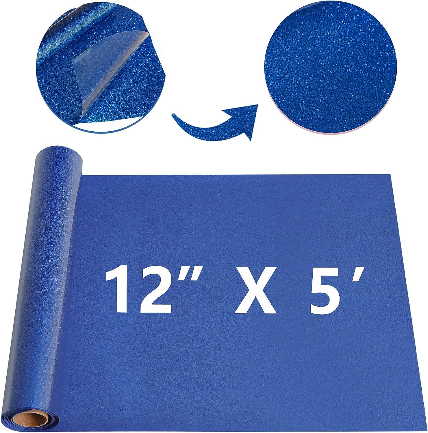 Royal Blue Glitter Vinyl/heat transfer vinyl 10''x30 Ft rolls in 2023