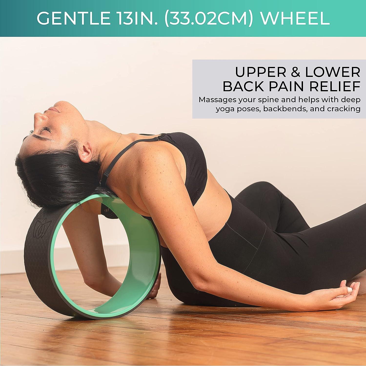 Yoga Wheel for Back Pain Relief Stretching Core Strength - Yoga Roller for  Mobility Flexibility Balance - Back Wheel for Backbends 12.7 inch
