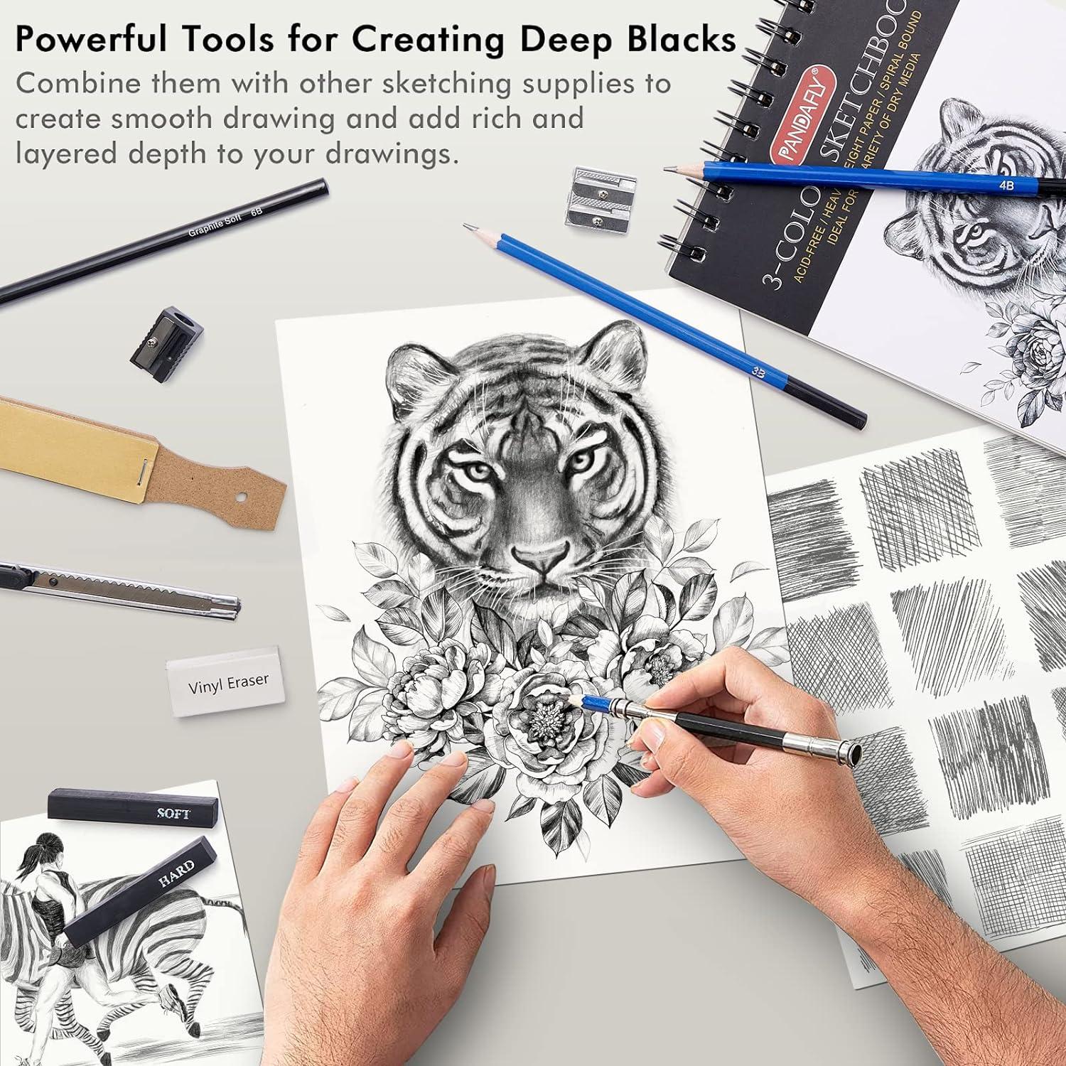 80 Pack Drawing Set Sketching Art 3-Color Sketchbook Watercolor Pad Adults  Kids