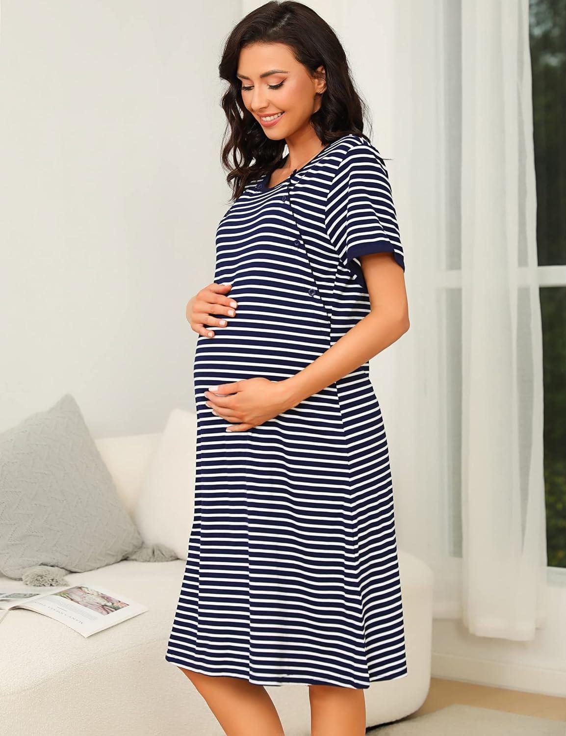 Buy Sykooria Women's Nursing Nightdress Long Sleeve Maternity