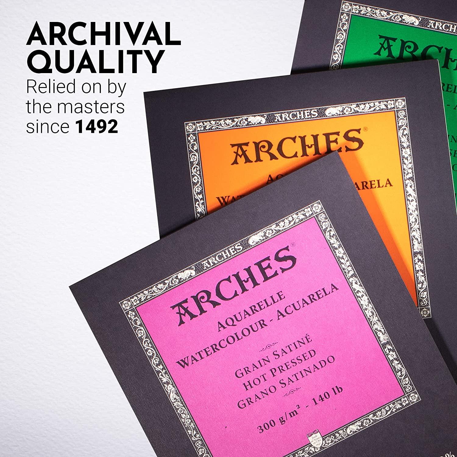 Arches Aquarelle Watercolor Block 140 Lb Hot Press 12 x 16