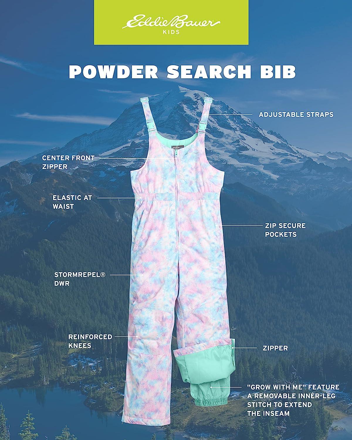 Eddie Bauer Kids' Snow Bib - Insulated Waterproof Snow Ski Pant Overalls  For Boys And Girls (3-20) Prism Pink 7-8