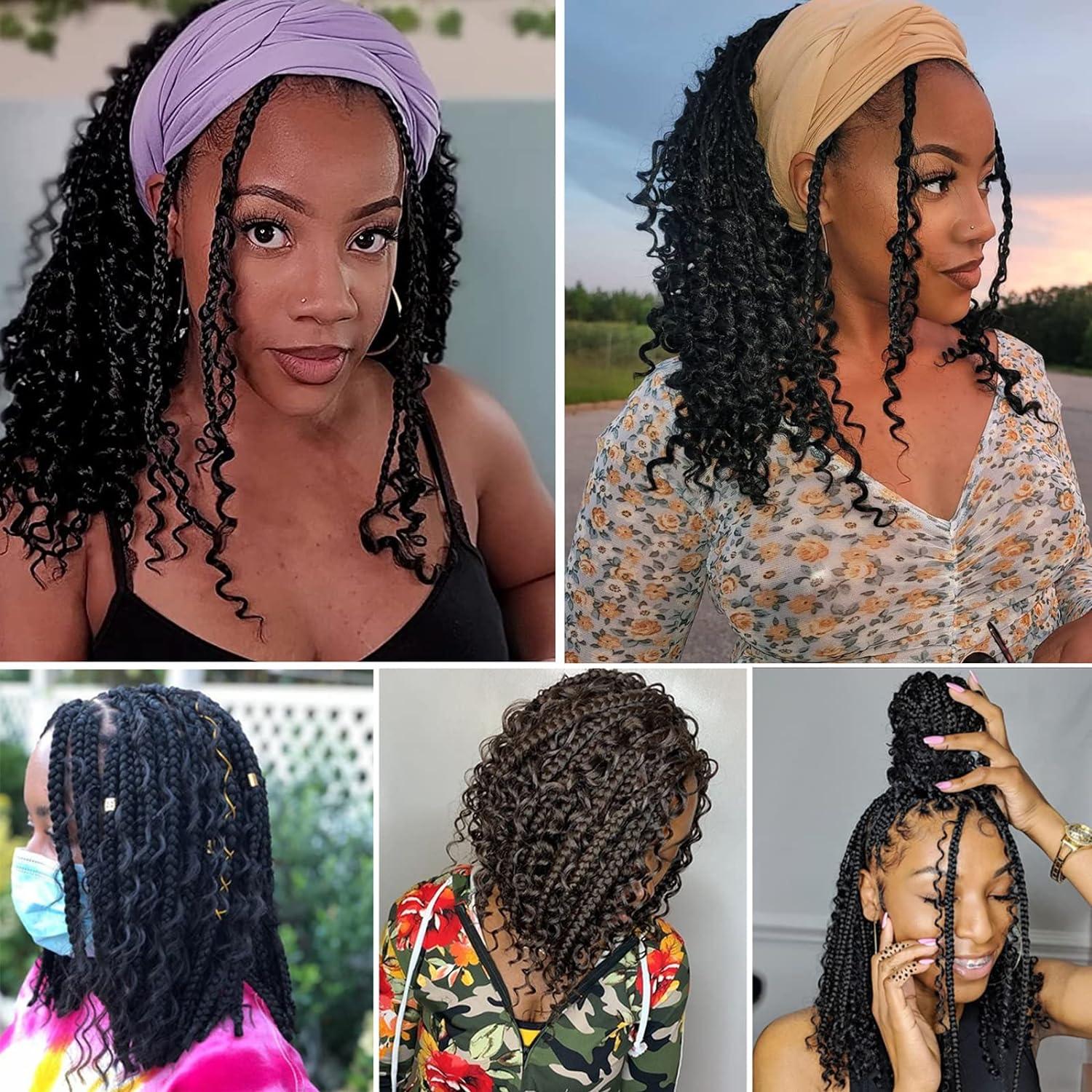 Box Braids Crochet Hair Ombre Synthetic Braiding Hair Extensions Crochet  Braids Hair for African Braids Brown for Black Women