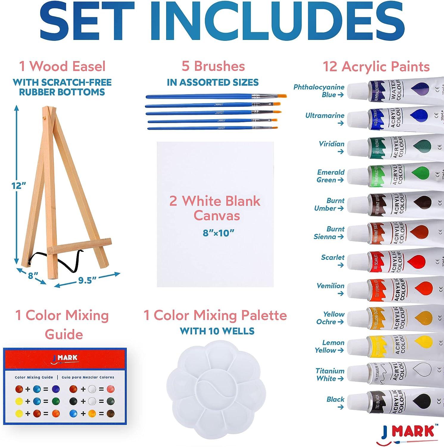 J MARK Kids Painting Set - All Inclusive Acrylic Paint Set for Kids - Safe  Painting Supplies : : Home