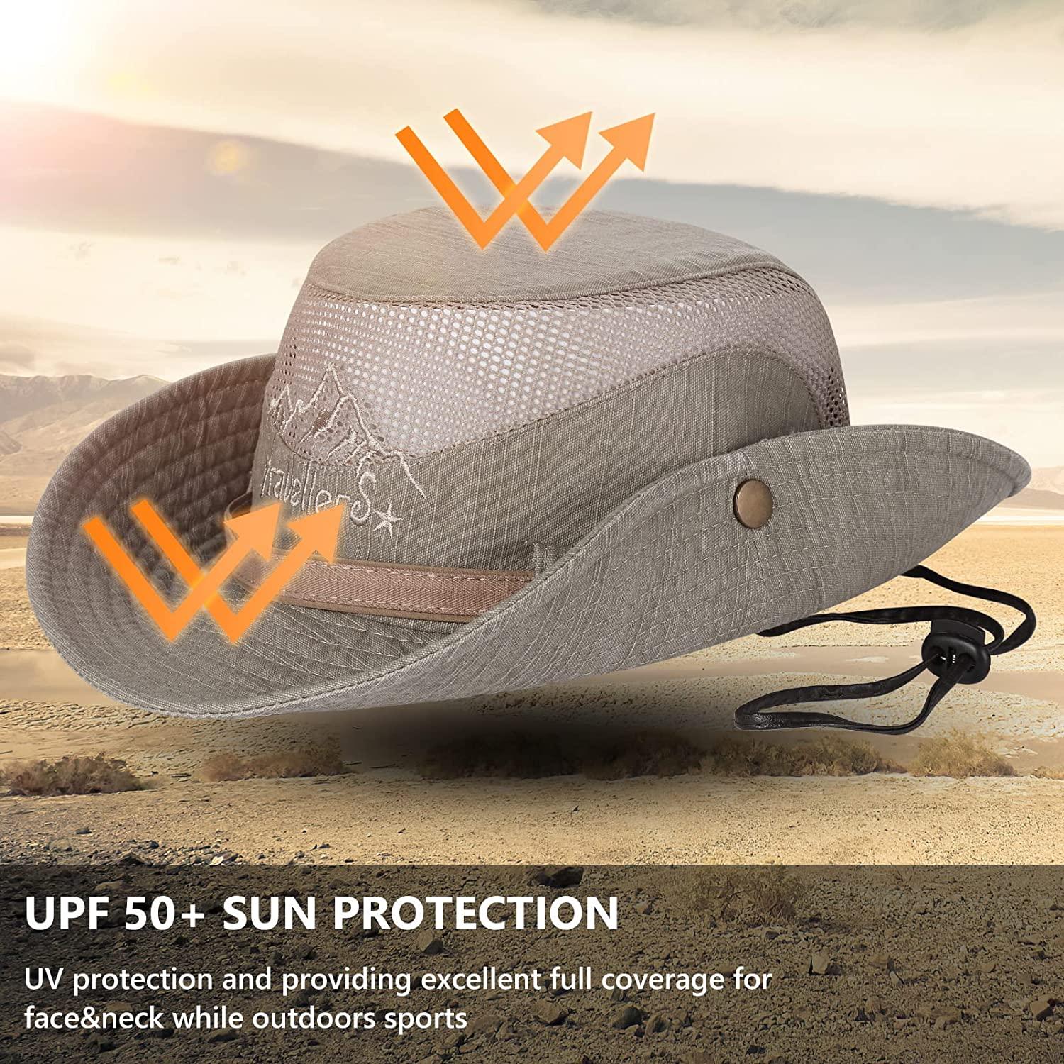 Obling Sun Hat, Fishing Hat UPF 50 Wide Brim Bucket Hat Safari Boonie Hat