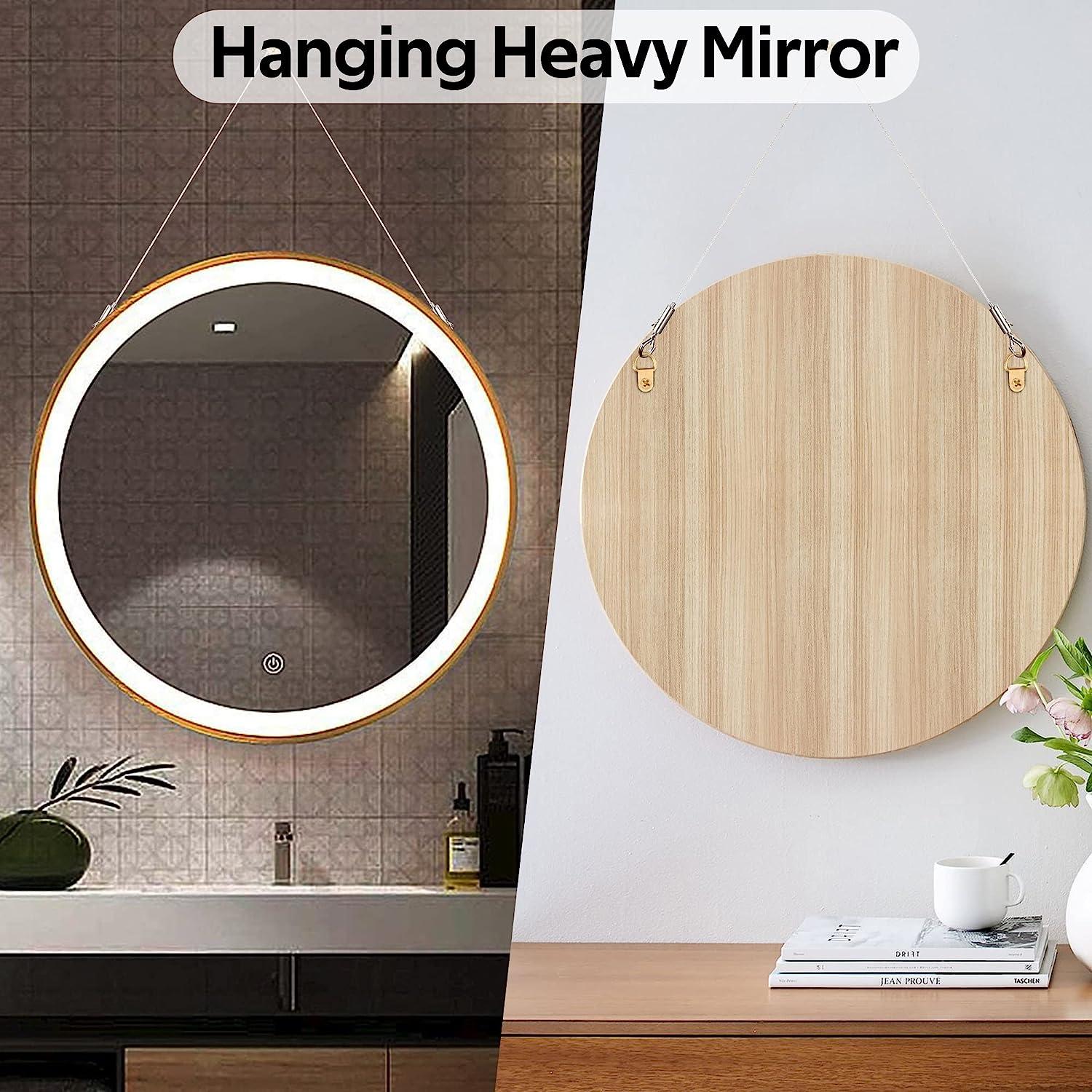 Adjustable Picture Hanging Wire 2PCS Mirror Frame Kit,Hold Up to 20kg for  Mirror