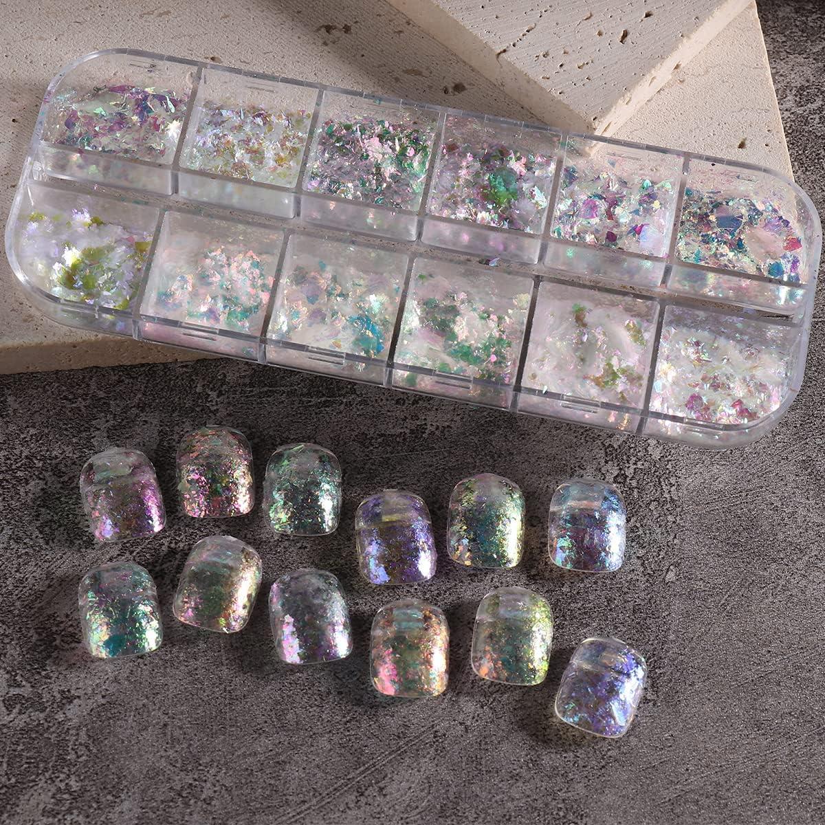Reflective Holographic Glitter Nails Powder Flakes Decor Nail Art Design  Party
