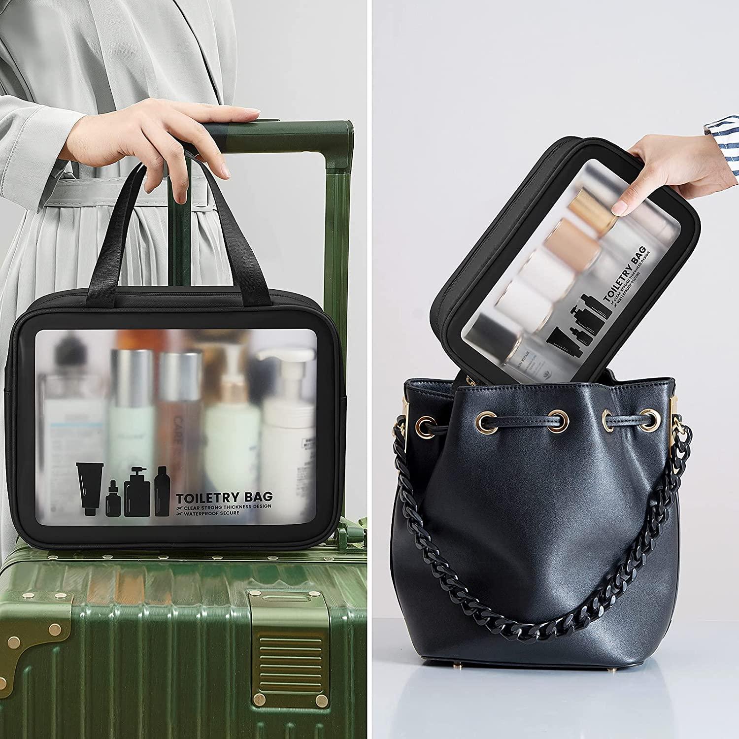Stand Cosmetic Bag Organizer Clear Zipper Makeup Bag Travel Female Makeup Brush  Bag Organizer Toiletry Bag