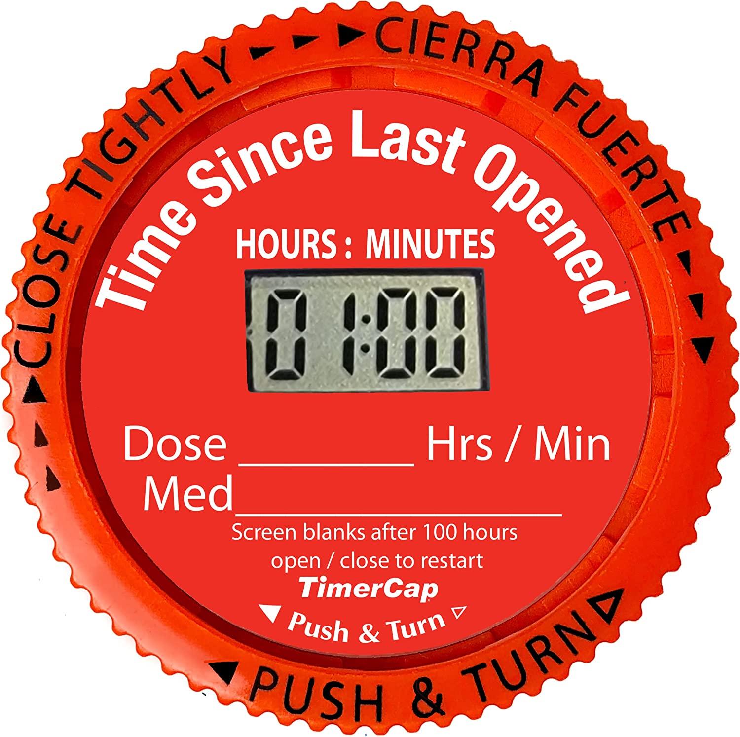 Patient Sleep Supplies > TimerCap > TimerCap Automatically Displays Time  Since Last Opened - Built-in Stopwatch Smart Pill Bottle Cap Medication  Reminder Case (Qty 4-4.0 oz Amber Bottles) EZ-Twist