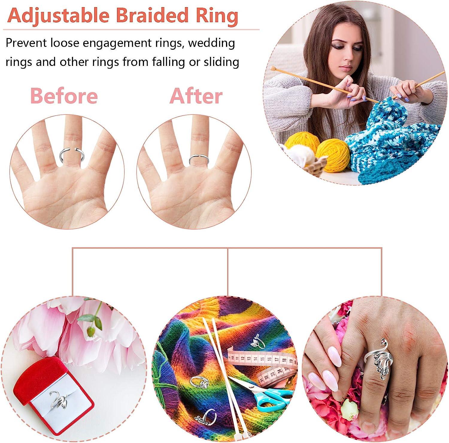 Adjustable Crochet Ring For Finger Braided Knitting Ring - Temu