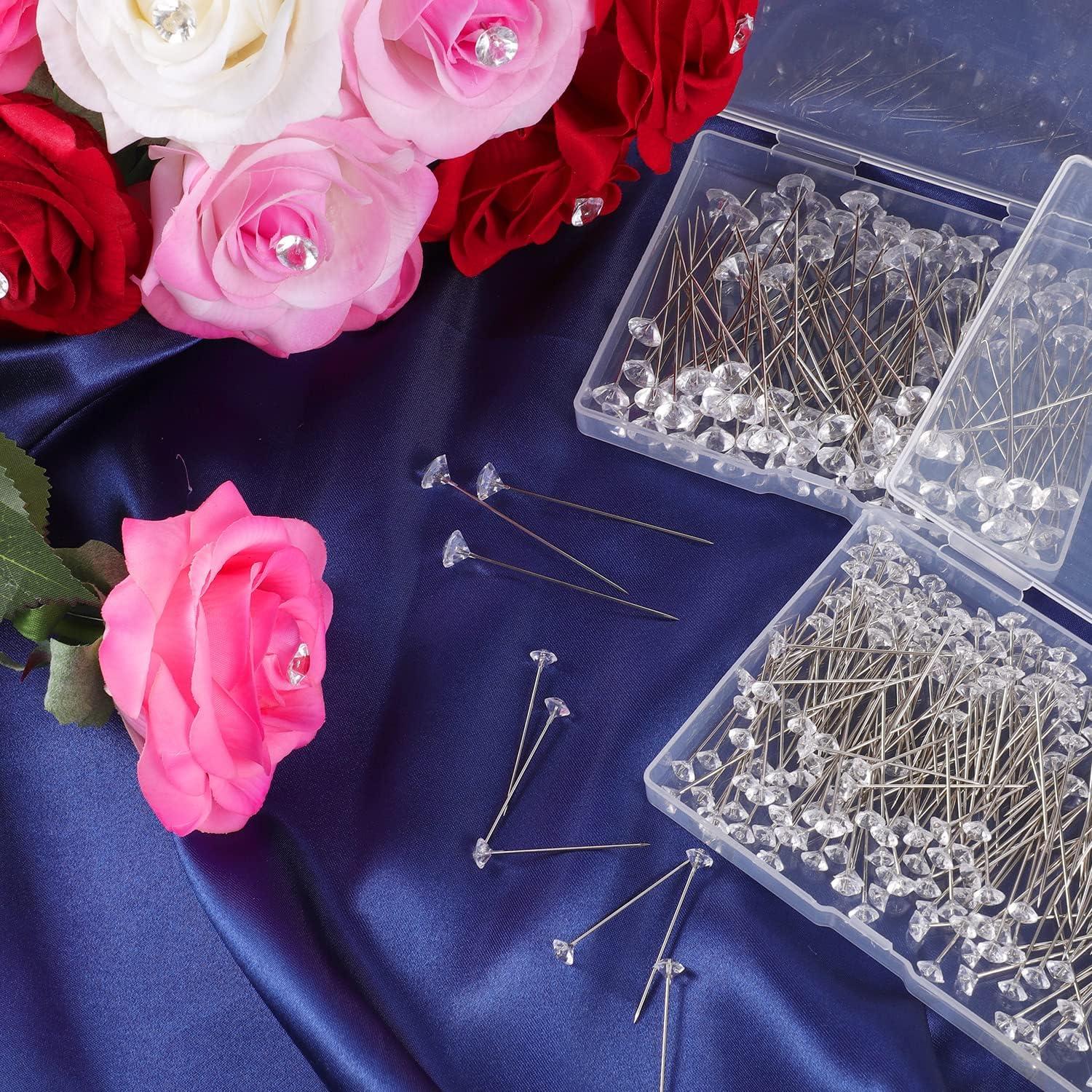 400 PCS Bouquet Pins Flower Pins Straight Pins Clear Sewing Pins