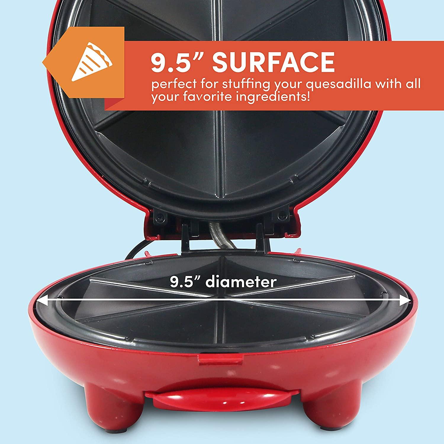 11 Non-Stick Electric Quesadilla Maker - 6-Wedges (Red)