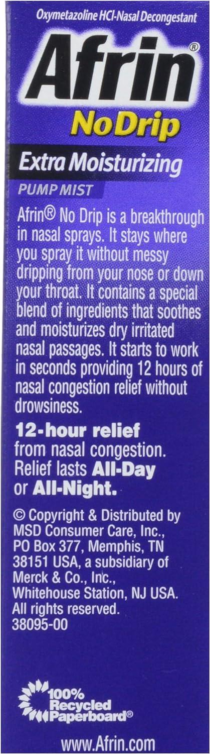 Afrin Nasal Decongestant, Extra Moisturizing, Pump Mist - 0.5 fl oz